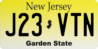 NJ license plate J23VTN