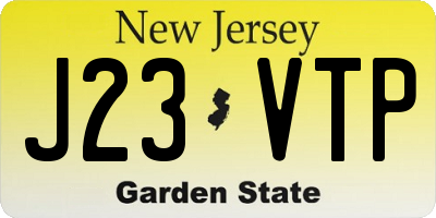 NJ license plate J23VTP