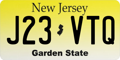 NJ license plate J23VTQ