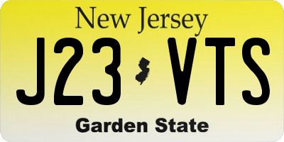 NJ license plate J23VTS