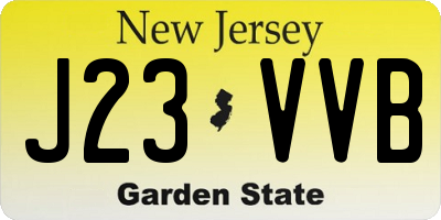 NJ license plate J23VVB
