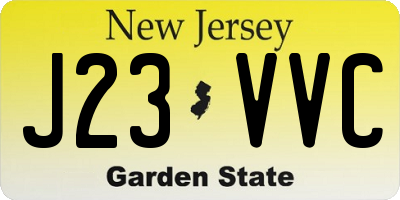 NJ license plate J23VVC