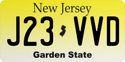 NJ license plate J23VVD