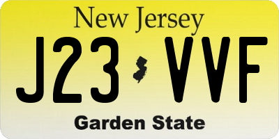 NJ license plate J23VVF