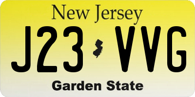 NJ license plate J23VVG