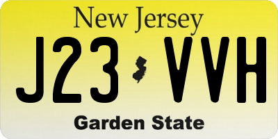 NJ license plate J23VVH