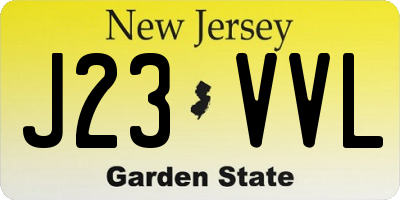 NJ license plate J23VVL