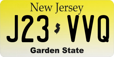 NJ license plate J23VVQ