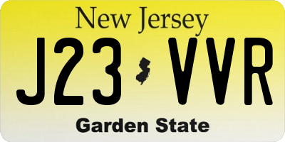 NJ license plate J23VVR