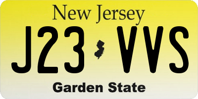 NJ license plate J23VVS