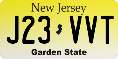 NJ license plate J23VVT
