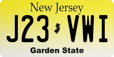 NJ license plate J23VWI