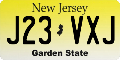 NJ license plate J23VXJ