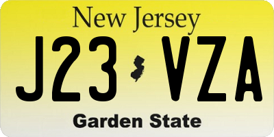 NJ license plate J23VZA