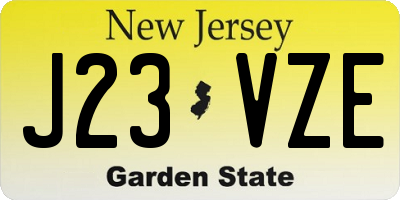 NJ license plate J23VZE