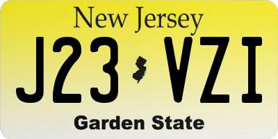 NJ license plate J23VZI