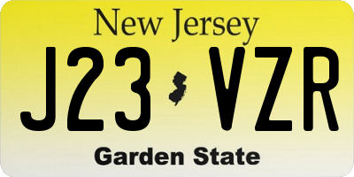 NJ license plate J23VZR