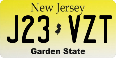NJ license plate J23VZT