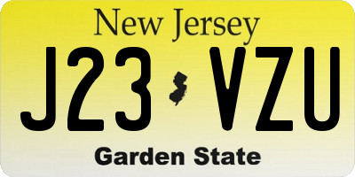 NJ license plate J23VZU