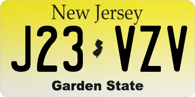 NJ license plate J23VZV