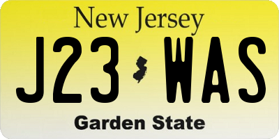 NJ license plate J23WAS