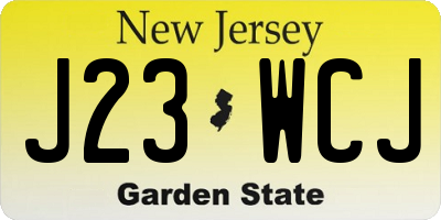 NJ license plate J23WCJ