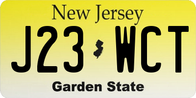 NJ license plate J23WCT