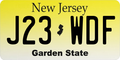 NJ license plate J23WDF