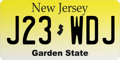 NJ license plate J23WDJ