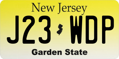 NJ license plate J23WDP