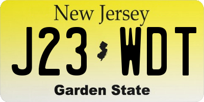 NJ license plate J23WDT