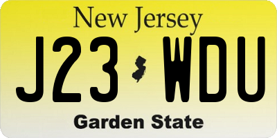 NJ license plate J23WDU