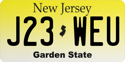 NJ license plate J23WEU