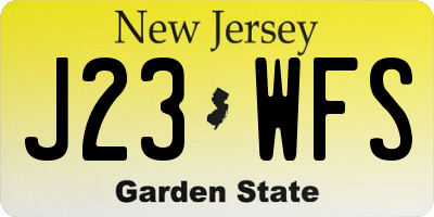 NJ license plate J23WFS