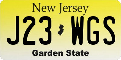 NJ license plate J23WGS