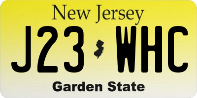 NJ license plate J23WHC