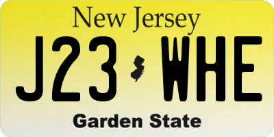 NJ license plate J23WHE
