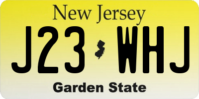 NJ license plate J23WHJ