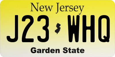 NJ license plate J23WHQ