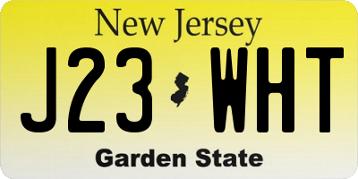NJ license plate J23WHT