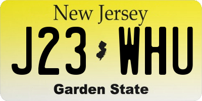 NJ license plate J23WHU