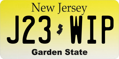 NJ license plate J23WIP