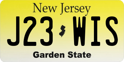 NJ license plate J23WIS