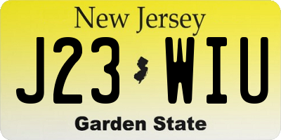 NJ license plate J23WIU