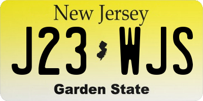 NJ license plate J23WJS
