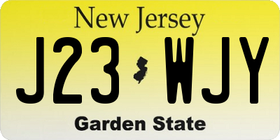 NJ license plate J23WJY