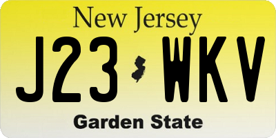 NJ license plate J23WKV