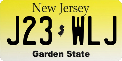 NJ license plate J23WLJ