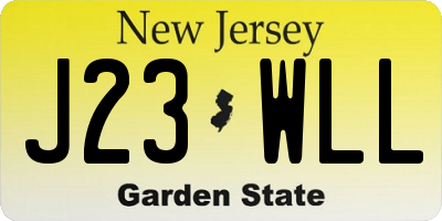NJ license plate J23WLL