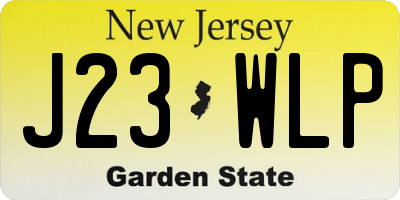 NJ license plate J23WLP